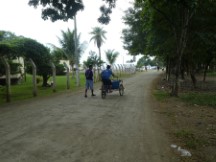 Cyclist in El Estor, Guatemala.