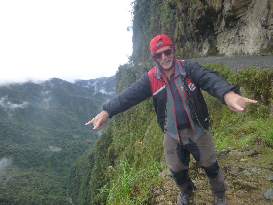 Ted on Death Road in Bolivia.
