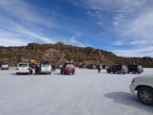 World’s largest salt flats near Uyuni, Bolivia – Island in salt flats 