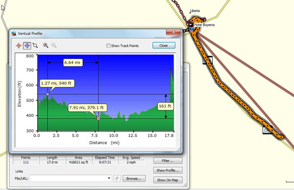 Day 4A Tuesday, April 23, 2019 - Route Map – Short out and back ride from Liberia, Costa Rica. 