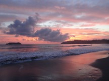 Sunset on beach at Manual Antonio National Park, Costa Rica.