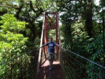 Ted on the suspension bridge at Monteverde Cloud Forest Reserve.