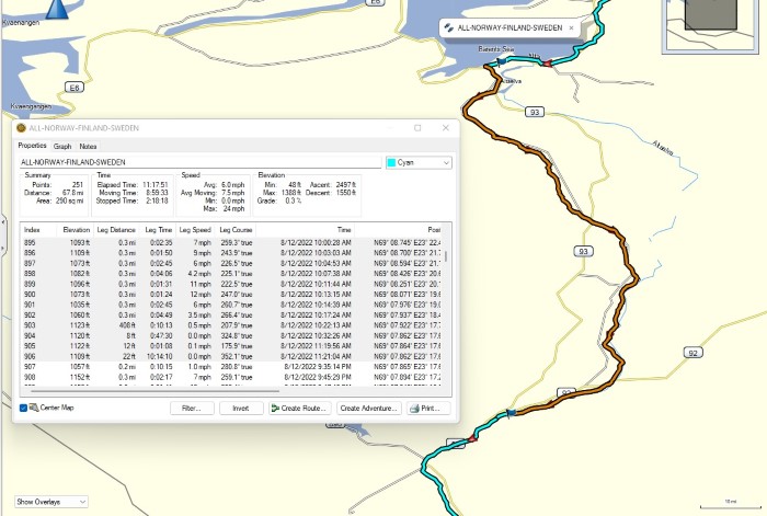 Day 5, Friday, August 12, 2022 – Cycle 70.16 miles – Alta, Norway to 10 miles before Kautokeino, Norway.