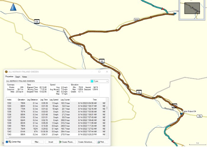Day 7, Sunday, August 14, 2022– Cycle 57.71 miles – Enontekiö, Finland to Muonio, Finland.