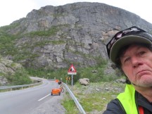Ted at the beginning of the 8% uphill climb.  The road signs made it sound like a tough ride, but it was not that tough.