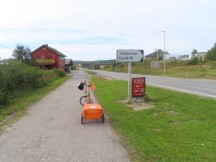 Ted’s bike near sign for a place to get a COVID test.  This was just north of the Finland boarder.  Ted believes he would have needed a COVID test earlier this year to enter Finland.  At the time of Ted’s trip there were no COVID restriction traveling between Norwegian countries.