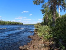 Muonio River near highway E8 close to Muonio Finland.