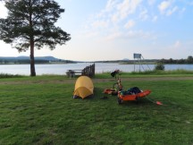 Ted’s campsite at campground in Överkalix, Sweden.