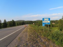 Sign for ski area, it was a mostly flat region, probably not much of a downhill ski slope.  It was located about 3 miles south of Överkalix Sweden and a couple miles from E10.