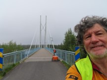 Pedestrian/ cycling bridge in Piteå, Sweden.