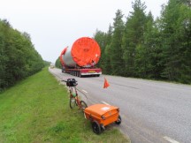 Truck on highway in Sweden, south of Hortlax.