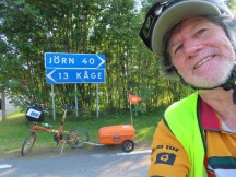 Ted with his bike between Jörn, Sweden and Kåge, Sweden.
