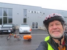 Ted with his bike at Tesla dealer near Umeå, Sweden.