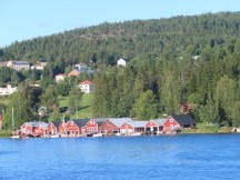 View of Mjällom, Sweden from across a Baltic Sea inlet.
