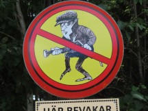 Neighborhood watch sign between Ullånger, Sweden and Bjärtrå, Sweden.