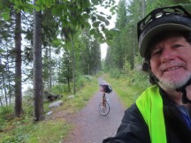 Ted with his bike on Lövhällan trail on outskirts of Härnösand, Sweden.
