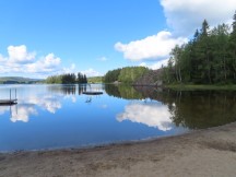 Lake rest stop across from previous church photo near Åsäng, Sweden.