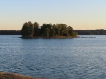 Island in harbor at Hudiksvall, Sweden.