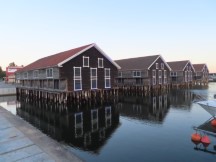 Building in Baltic Sea inlet of Hudiksvall, Sweden.