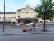 Ted’s bike in front of the Central train station in Gävle, Sweden.