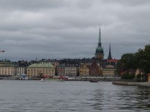 German Church and Riddarholmen Church on Gamla Stan (Old town) in Stockholm, Sweden.