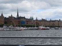 Photo taken from boat ride in Stockholm central harbor, Sweden.