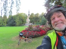 Ted with his bike at Lusthusportens Park across the street from the Nordic Museum (Nordiska Museet) in Stockholm, Sweden.