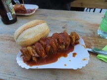 The Schaschlik Ted had for dinner at the campground in Kirchenlamitz, Germany.