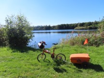 Ted's bike in front of Sandgrube Fischereiverein Hahnbach in Grafenwhr, Germany.