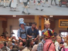 People in beer hall at Oktoberfest in Munich, Germany.