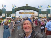 Ted in front of Oktoberfest entrance in Munich, Germany.
