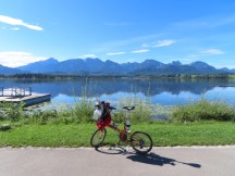 Ted's bike in front of Hopfensee Lake near Fssen, Germany.