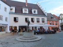 Restaurant  in main square in Fssen, Germany.