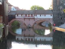 Other side of Hangman's bridge  (1595) in Nuremberg, Germany.