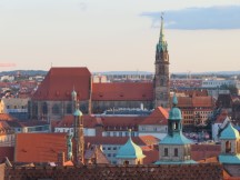 The view from the quartyard entrance to Imperial Castle in Nuremberg, Germany.