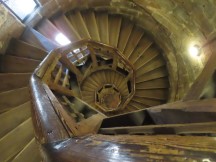 Staircase up Simwell Tower next to Imperial Castle in Nuremberg, Germany.