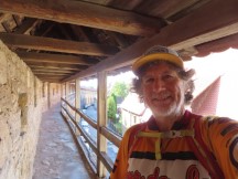 Ted walking the walls of Rothenburg ob der Tauber, Germany.