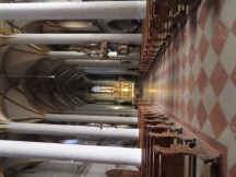 The inside of St. Martin's (original Renaissance Era stained glass) in Amberg, Germany.