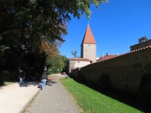 The wall that surrounds Amberg, Germany near visitor gate.