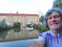 Ted in front of Town Spectacles in Amberg, Germany.