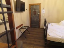 Ted's hotel room (room # 1) with exit door at Hotel Fronfeste (Prison converted into hotel) in Amberg, Germany.