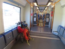 Ted's bike in the train traveling from Amberg to Munich, Germany.