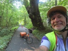 Great bike trail between Helsingr, Denmark and Copenhagen, Denmark.