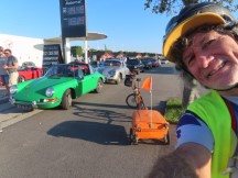 Ted with his bike at Porsche show between Helsingr and Copenhagen, Denmark. 