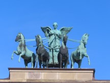 Statue on top of Thorvaldsen Museum in Copenhagen, Denmark.