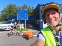 Sign at ferry terminal in Gedser, Denmark as you exit ferry from Germany.