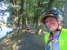 Ted with his bike on trail near Kyritz, Germany.