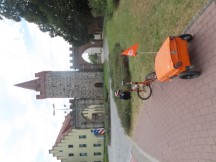 Ted's bike about to enter the town of Zerbst, Germany.