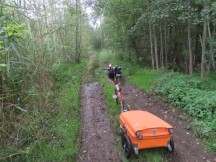 Ted's bike at the flooded section of the trail between Leipzig and Hohenleuben, Germany.